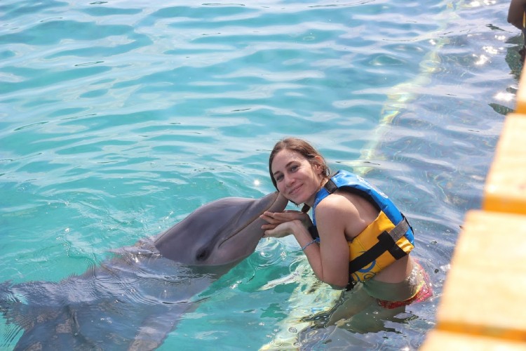 Nadar con delfines